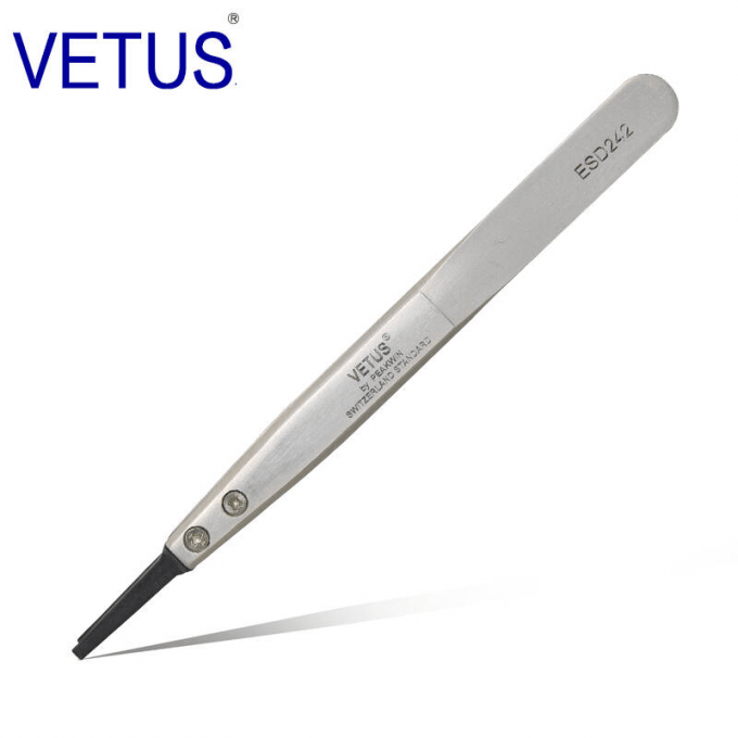 No Rust ESD Safe Tools AISI302 High Precision Tweezers Tip Replaceable 8