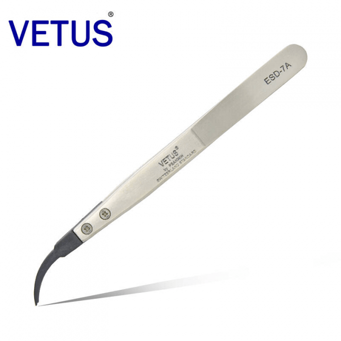No Rust ESD Safe Tools AISI302 High Precision Tweezers Tip Replaceable 10