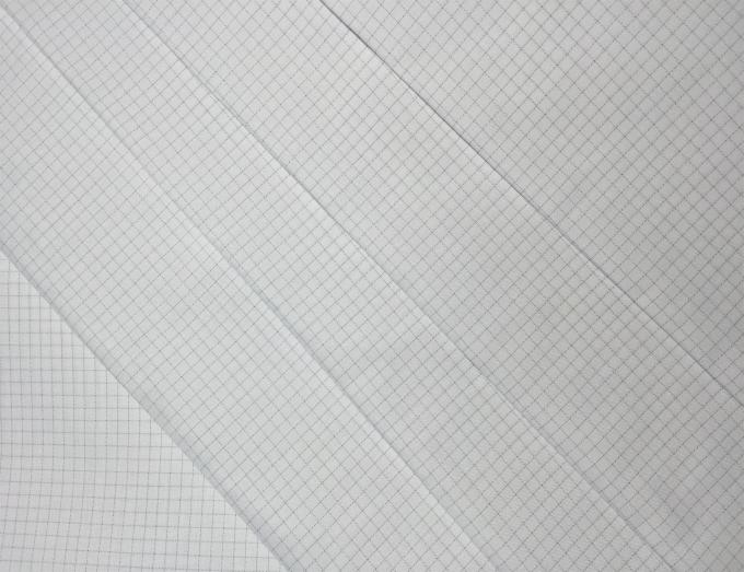 Breathable Static Dissipative Fabric ESD Plain Grid White Light Blue Stock 3