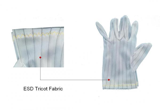 10MM Stripe Knitted Anti Static Polyester Fabric Cleanroom ESD Gloves Fabric 0