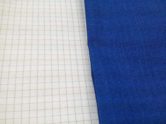 ESD Plain Grid T C Fabric 65% Cotton 33% Polyester 2% Carbon Filament 4mm Grid 2