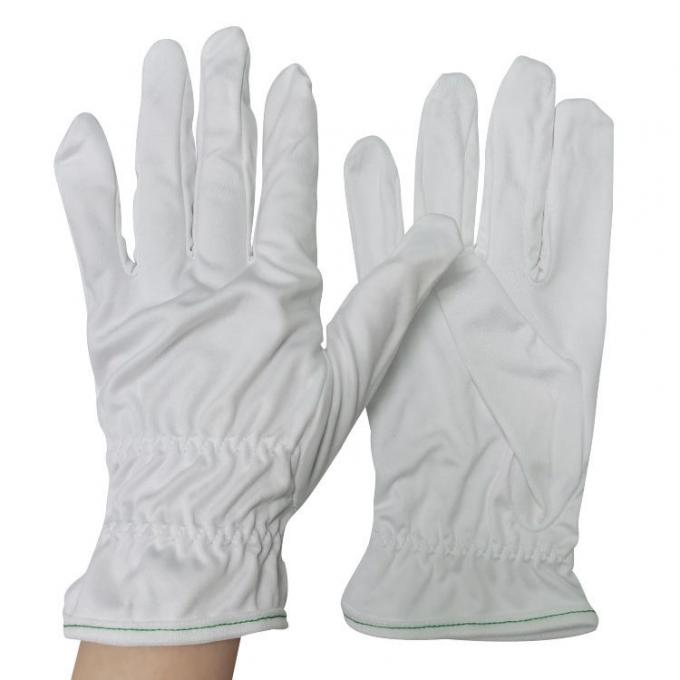 White Soft Washable Polyester Work Gloves Lint Free 0