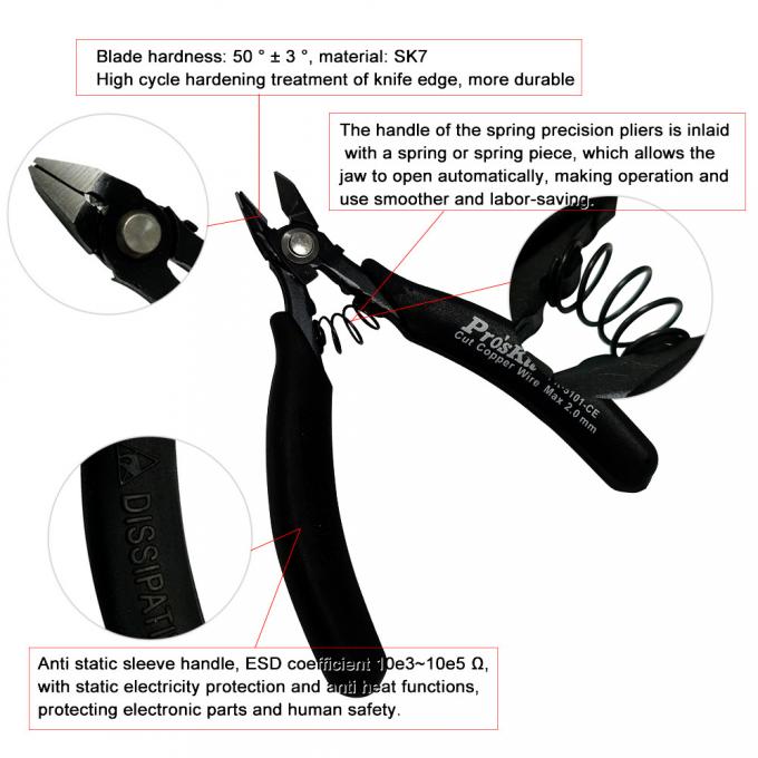 Static Dissipative Handle ESD Safe Pliers For Electronics And Fine Mechanics Work 0