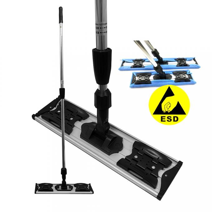 Cleanroom Industrial Microfiber Mop Cloth Antistatic ESD Dust Free Purified Aluminum Flat Mop 0
