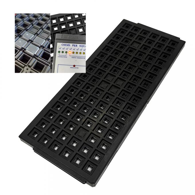 10mm*10mm*2.0mm ESD SMT Stacked Anti Static Plastic IC Storage Tray For PCB 0