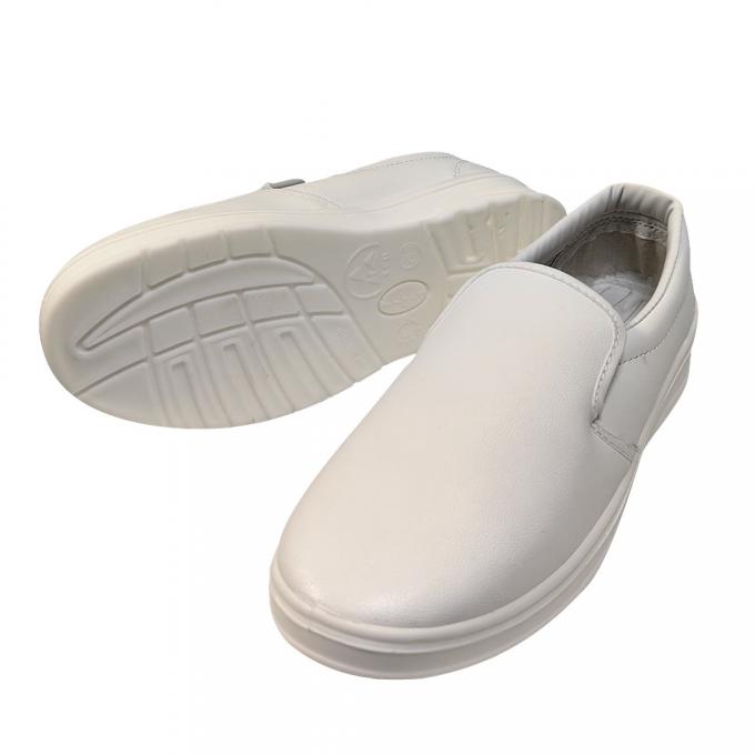 White Cleanroom Anti-static Working Shoes with PU Conductive Insole 0