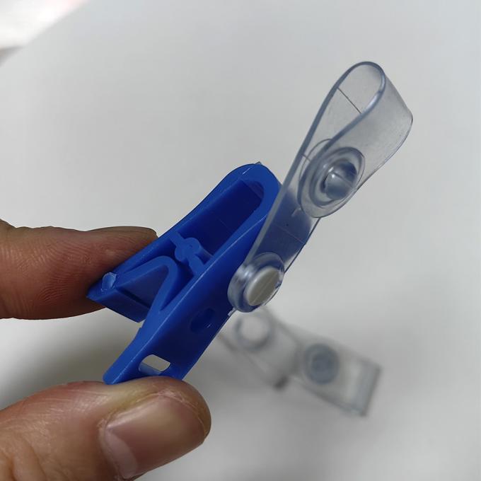Exclusive Blue White Plastic Hanging Clip Anti Slip Plastic Id Holder Badge Clip 1