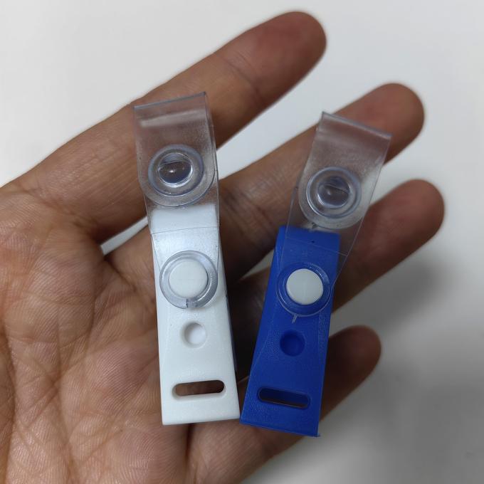 Exclusive Blue White Plastic Hanging Clip Anti Slip Plastic Id Holder Badge Clip 0