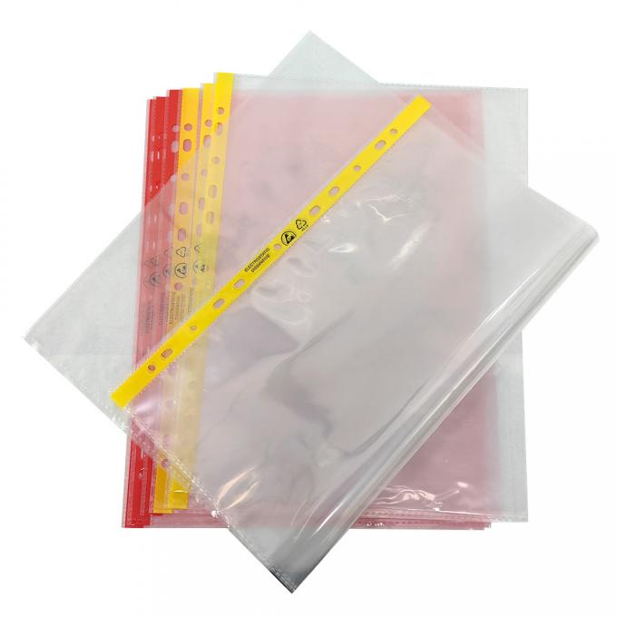 11 Hole Pink or Yellow Cleanroom File Bag A4 A3 Dust-Free ESD Anti-Static Document Bag 0