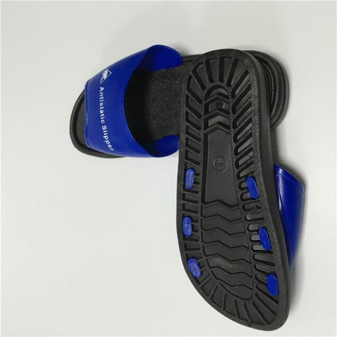Washable PVC Slipper Economic ESD Safety Shoes Color Blue Upper W/Black Sole 0