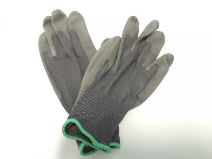 White Polyurethane Palm Coated Anti Static Gloves Seamless Polyester Liner Glove 4