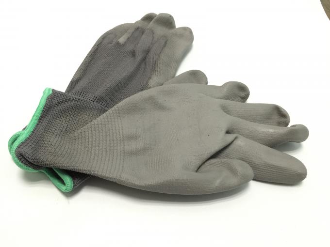 White Polyurethane Palm Coated Anti Static Gloves Seamless Polyester Liner Glove 2
