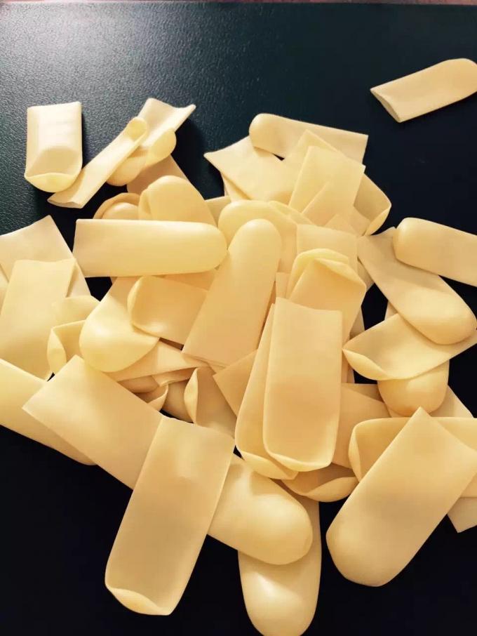 100% Natural Latex Latex Finger Gloves In Rolled Beige Color Powder Free 1