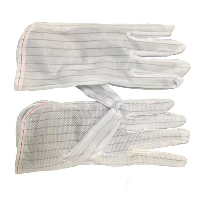 M / L Non Slip Palm Anti Static Gloves With 10mm Polyester Striped Hand Back 2