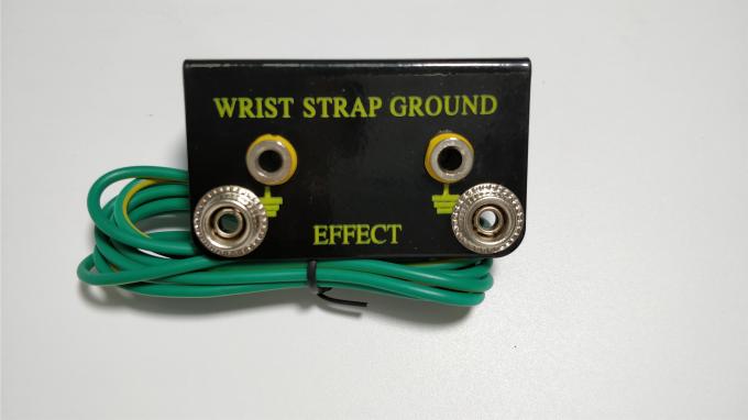 PVC / PU ESD Wrist Strap Dual Metal Bench Mount Ground Socket Ring Terminal Connector 0