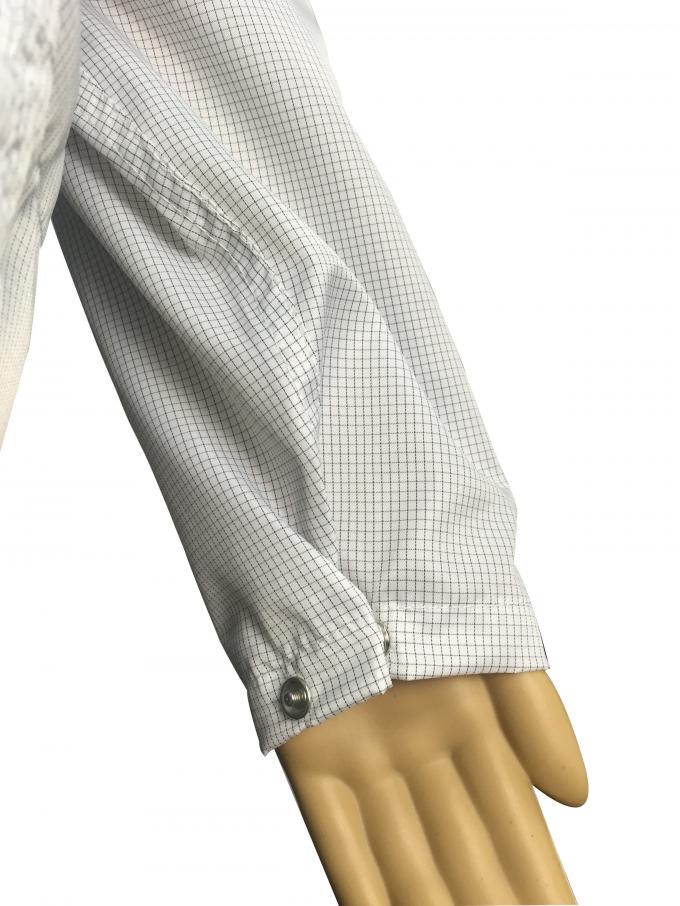 Static Dissipative ESD Jackets 2.5mm Grid White And Blue For EPA Clean Room 3