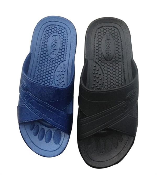 Blue Black White ESD Safe Materials SPU ESD Slipper Cross Type Symbol Embossed 1