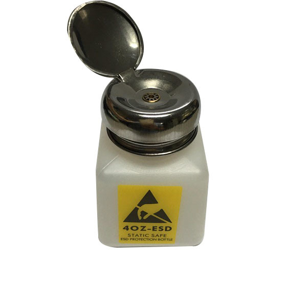 HDPE Surface Coating ESD IPA Dispenser 4OZ 6OZ 8OZ With Stainless Steel Cap 0