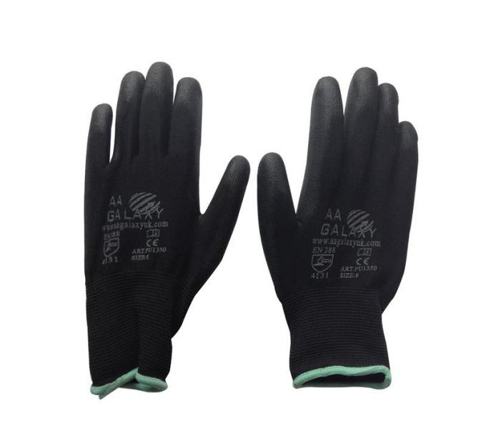 White Polyurethane Palm Coated Anti Static Gloves Seamless Polyester Liner Glove 1