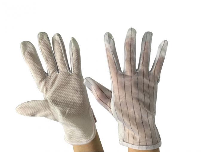 M / L Non Slip Palm Anti Static Gloves With 10mm Polyester Striped Hand Back 1