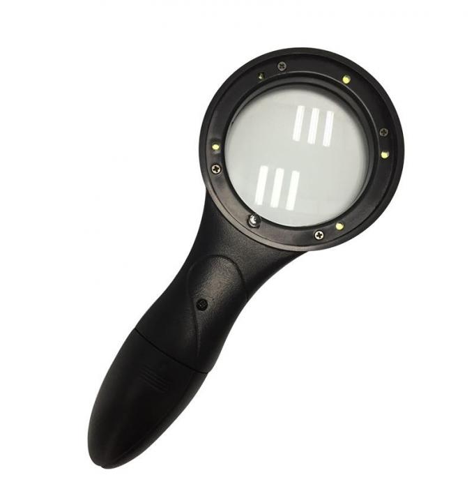 Anti Static ESD Safe Handheld Magnifier 62mm Dia. Lens 5X LED Light 2 Batteries Needed 1