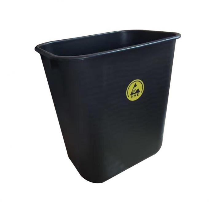 Lids Style Permanent ESD Trash Cans / Waste Basket Color Black w/ESD Symbol 0