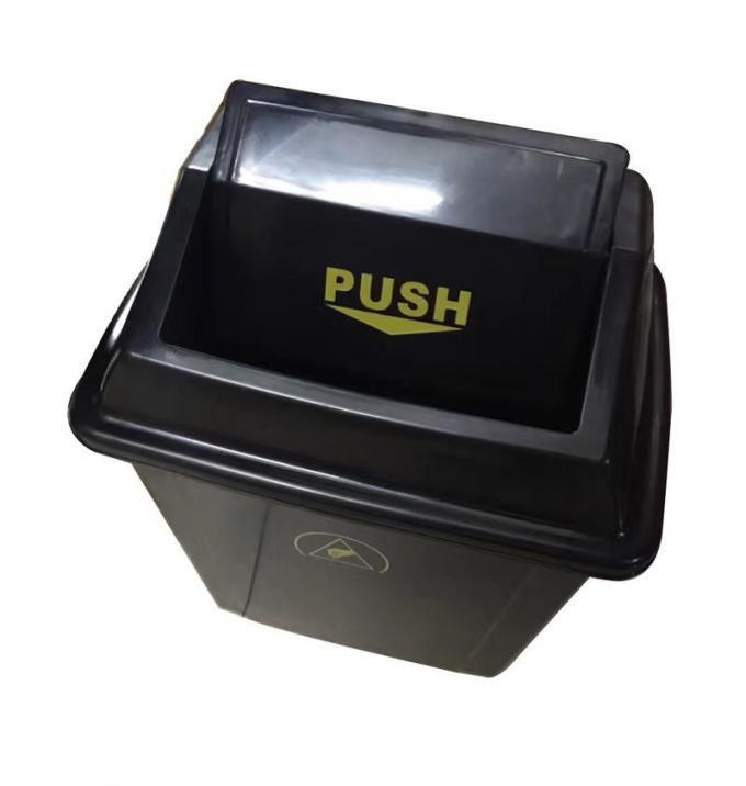 Lids Style Permanent ESD Trash Cans / Waste Basket Color Black w/ESD Symbol 3