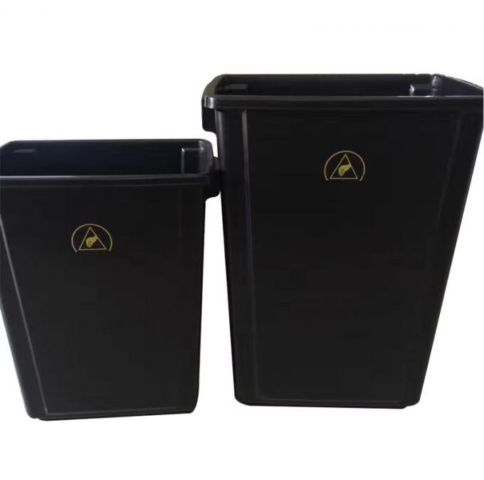 Lids Style Permanent ESD Trash Cans / Waste Basket Color Black w/ESD Symbol 1