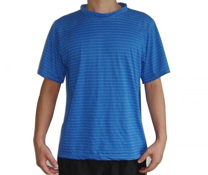 Antistatic Cotton Knitted Fabric ESD Safe Materials 26S/1 Yarn Count ESD T Shirt Fabric 2