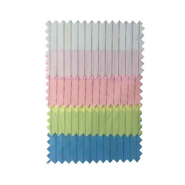 5mm Stripe 99% Polyester 1% Carbon ESD Fabric For Class 10000 Cleanroom 2