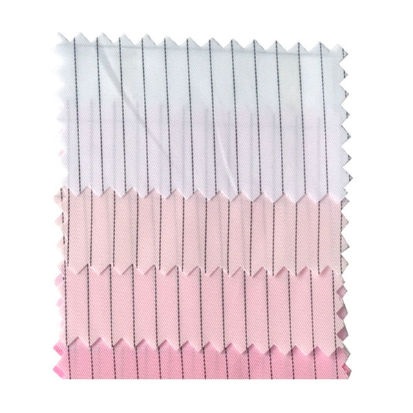 5mm Stripe 99% Polyester 1% Carbon ESD Fabric For Class 10000 Cleanroom 1