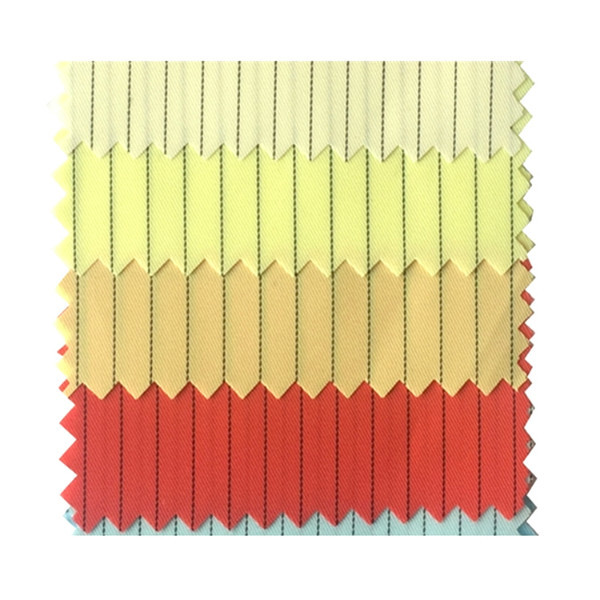 5mm Stripe 99% Polyester 1% Carbon ESD Fabric For Class 10000 Cleanroom 4