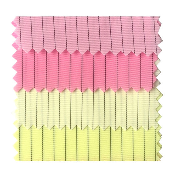 5mm Stripe 99% Polyester 1% Carbon ESD Fabric For Class 10000 Cleanroom 5