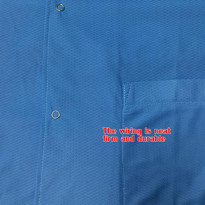 Antistatic 96% Polyester 4% Carbon 3mm Diamond Fabric ESD Smocks Coats 3