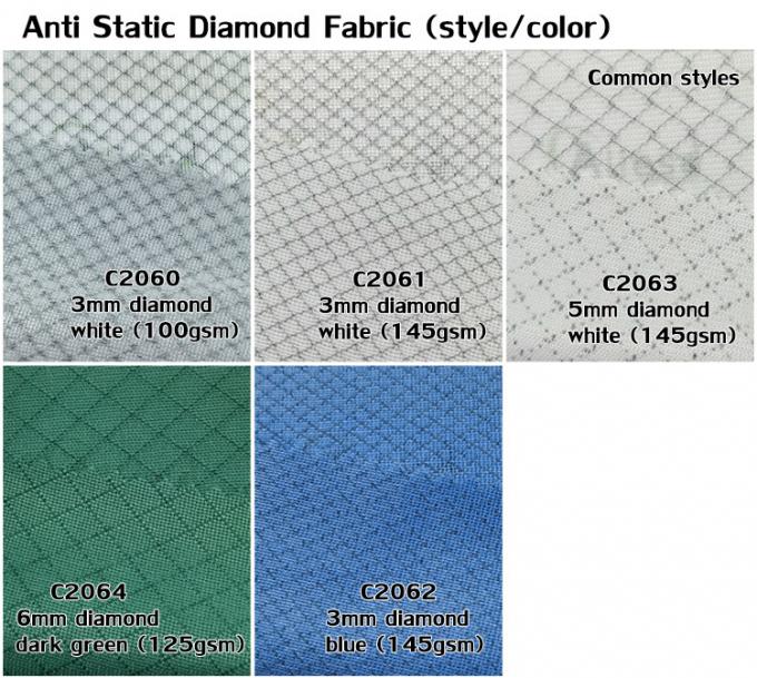 96% Polyester 4% Carbon ESD Antistatic 3mm Diamond Coat Comfortable Clothe 6