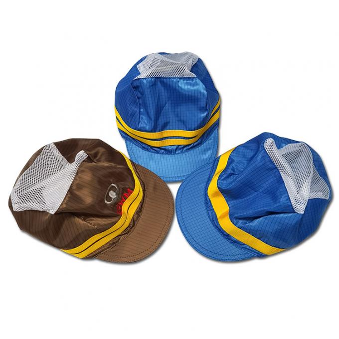 OEM Brown ESD Anti Static Cap 99% Polyester 1% Carbon Fiber 0