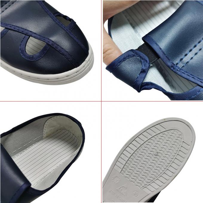 Anti Static Protection PVC ESD Safety Shoes Four Holes Navy Blue 0
