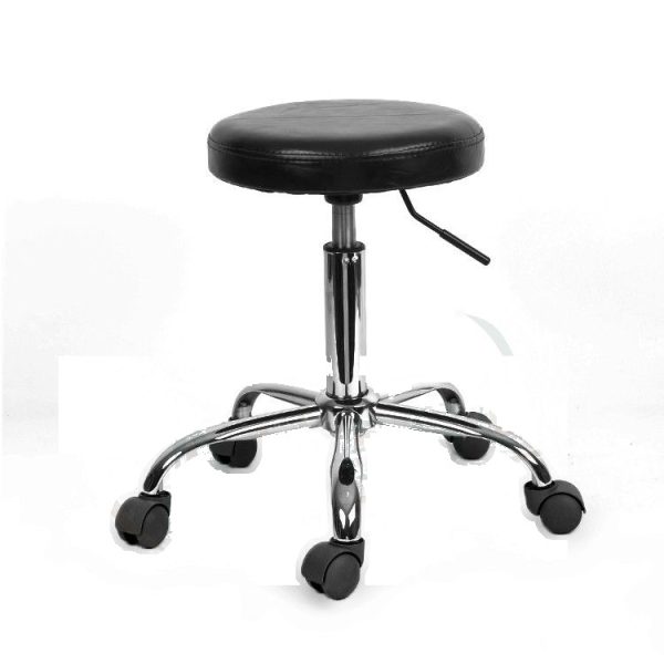 ESDpro round ESD-safe stool with thick PU leather seat – view 2