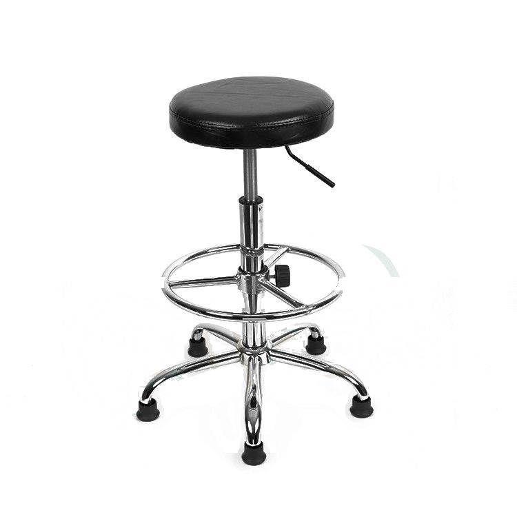 ESDpro round ESD-safe stool with thick PU leather seat – view 4